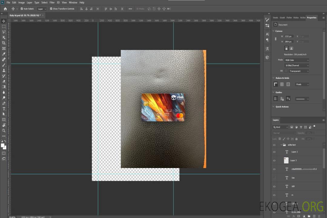 Photolook de la carte mastercard de la First National Bank (FNB) d'Afrique du Sud template
